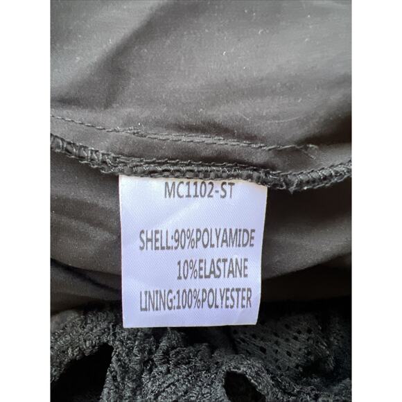 Double Crazy Mini Dress Large Black Lace Up Corset Babydoll Dark Fairy Coquette - Picture 9 of 12